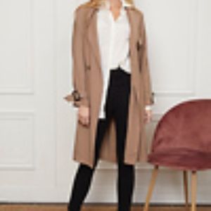 NWT- DOUBLE BREASTED LIGHTWEIGHT TRENCH COAT